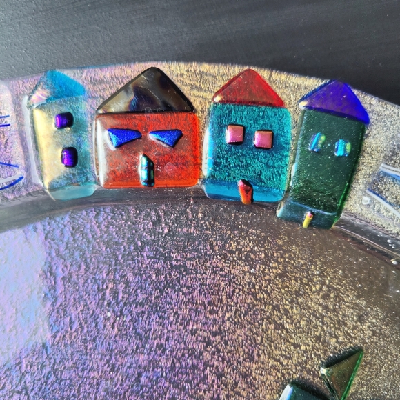 Fused Glass | oval Challah platter 15 inches long - Picture 15 of 16